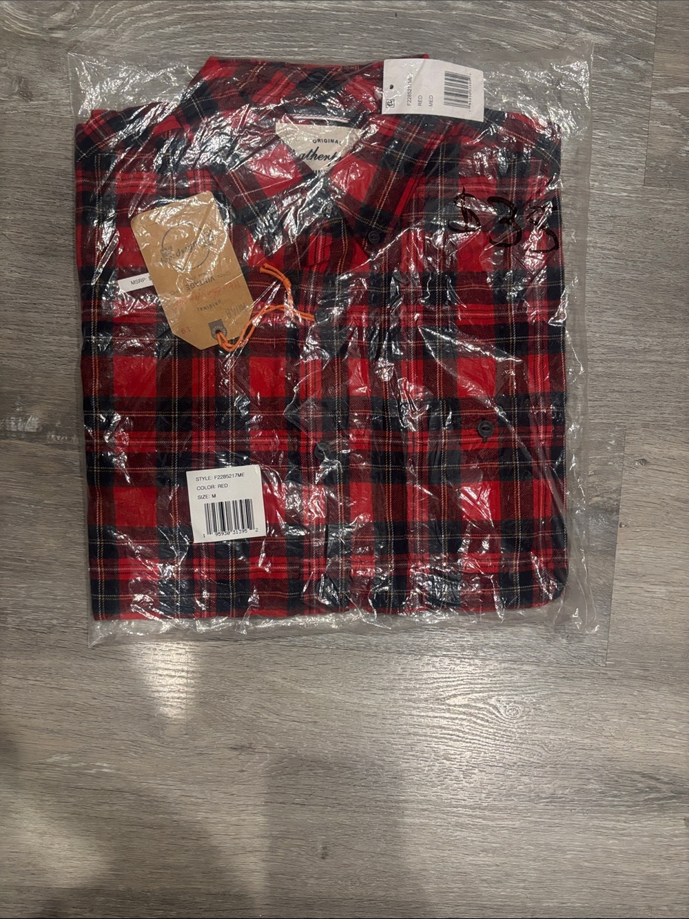 Weatherproof Red and Black Plaid Button-Down Shirt
